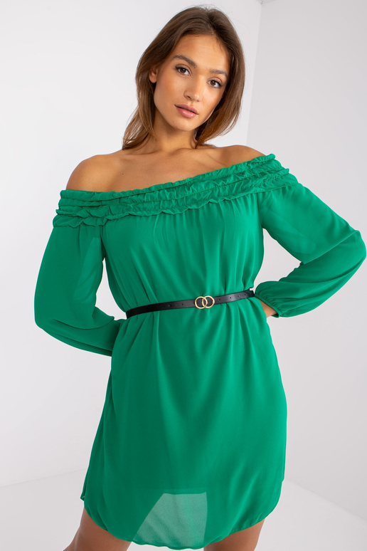 Ameline Green off plecu mini kleita