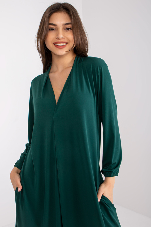 Tumši zaļa Rimini kleita ar garām...