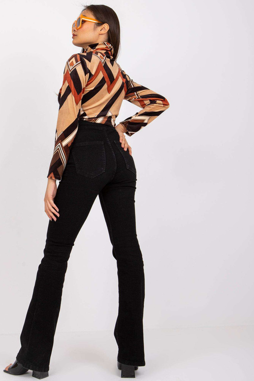 Brūna un melna Biloxi blūze ar apkakli