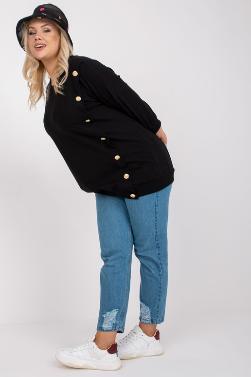 Melna Brigitte Cotton liela izmēra...