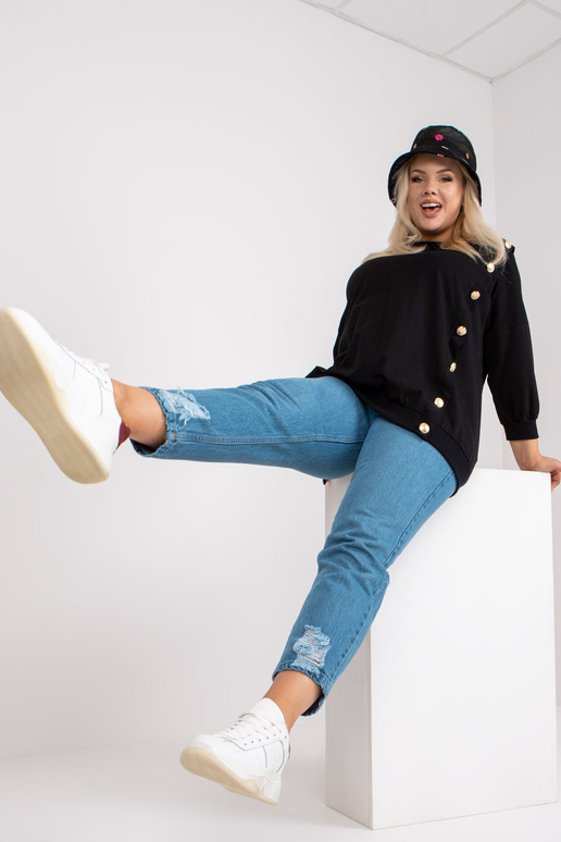 Melna Brigitte Cotton liela izmēra...