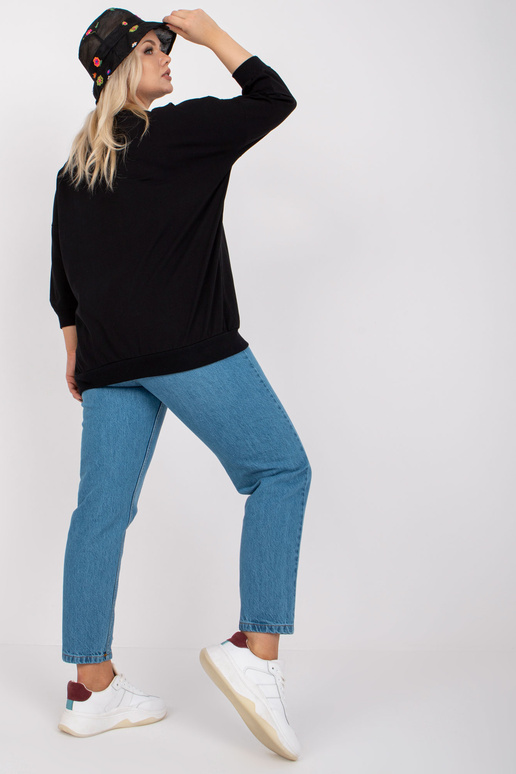 Melna Brigitte Cotton liela izmēra...