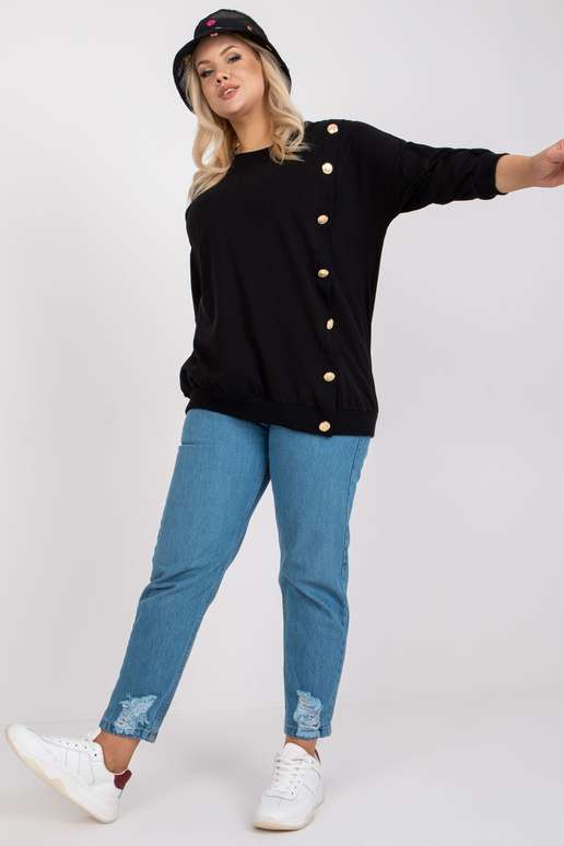 Melna Brigitte Cotton liela izmēra...