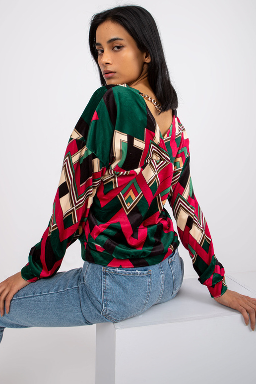 Zaļa un rozā Emmas blūze Zaļa un rozā Emmas blūze