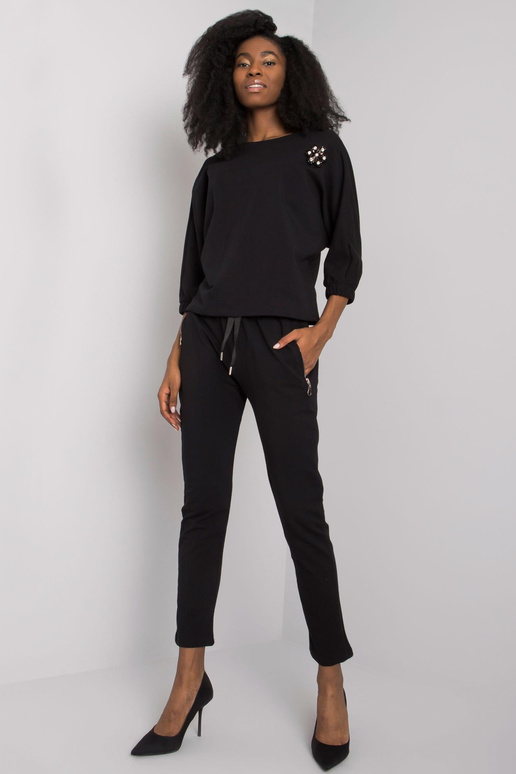 Melns kokvilnas komplekts ar Jane RUE...