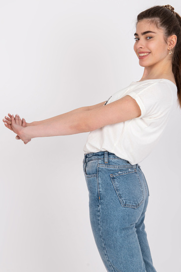 Ecru kokvilnas t-krekls... 2