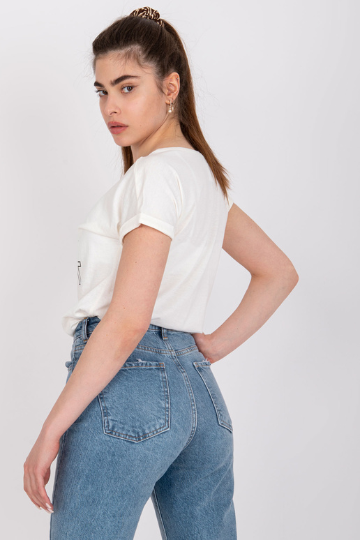 Ecru kokvilnas t-krekls sievietēm...