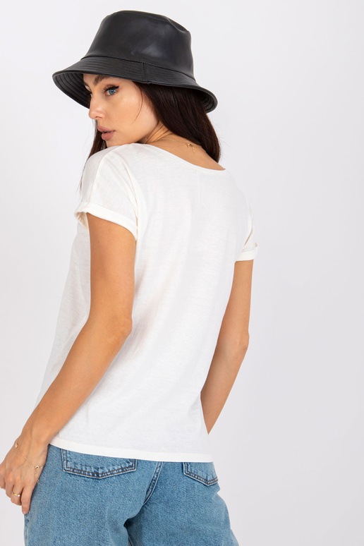 Ecru sieviešu t-krekls ar apdruku...