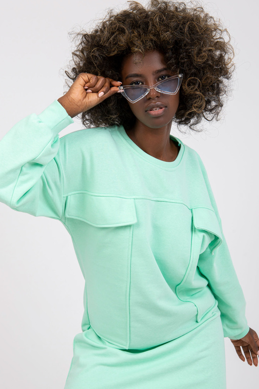 Piparmētru kleita ar kabatām Carrara