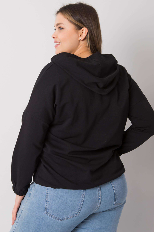 Melna Plain Liela izmēra blūze Elisa