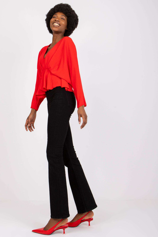 Raquela sarkana blūze ar V veida...