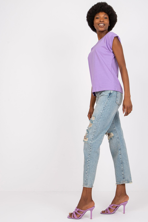 Violets sieviešu t-krekls ar īsām...