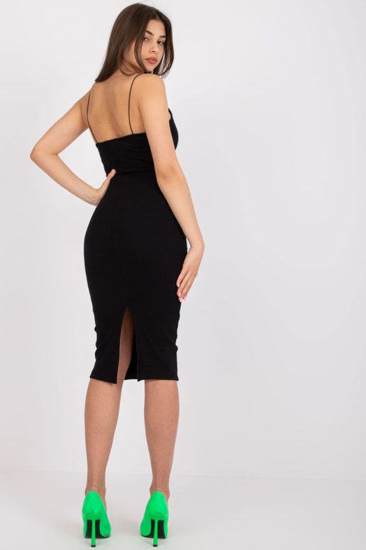 Melna Ribed Midi kleita Emi RUE PARIS