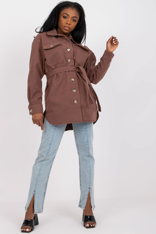 Brūns silts garš krekls ar svītru Olesia