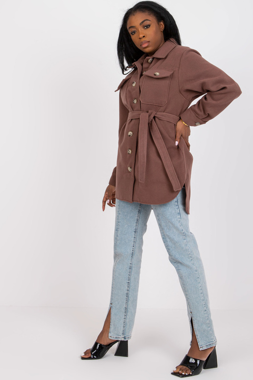 Brūns silts garš krekls ar svītru Olesia