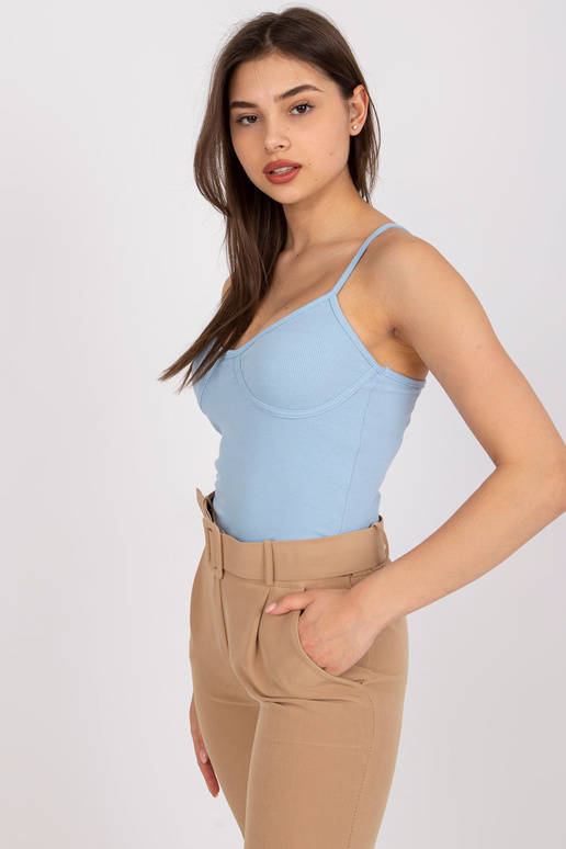 Gaiši zils kokvilnas svītrains Tops...