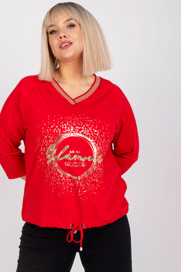 Sarkana plus izmēra blūze...