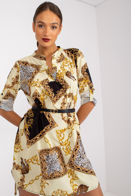 Dzeltena mini kleita ar Dolores apdruku