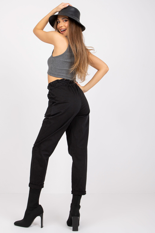 Melnas Cabrera kokvilnas sieviešu bikses