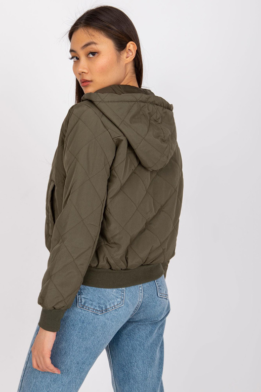 Haki krāsas pārejas jaka ar Quilting...