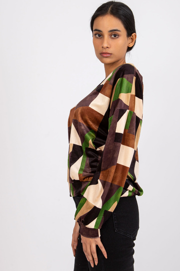 Brūns-haki raksta velūra...