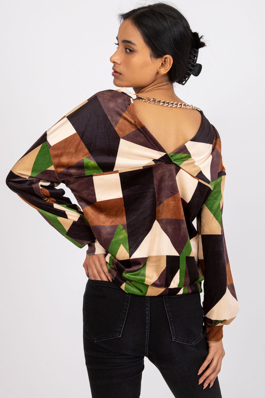 Brūns-haki raksta velūra blūze Liliana Brūns-haki raksta velūra blūze Liliana