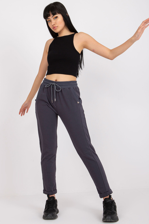 Grafīta sieviešu kokvilnas sporta bikses