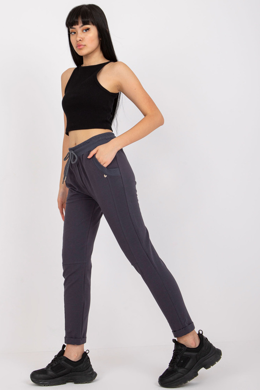 Grafīta sieviešu kokvilnas sporta bikses