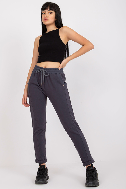 Grafīta sieviešu kokvilnas sporta bikses