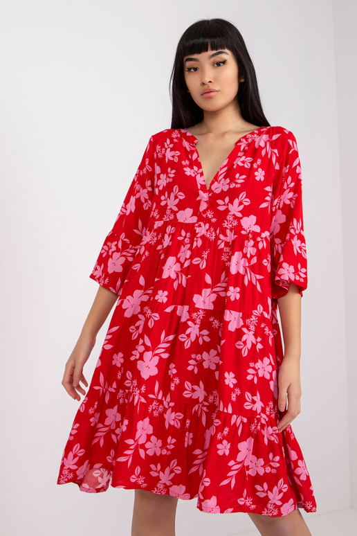 Pola SUBLEVEL sarkana ziedu kleita