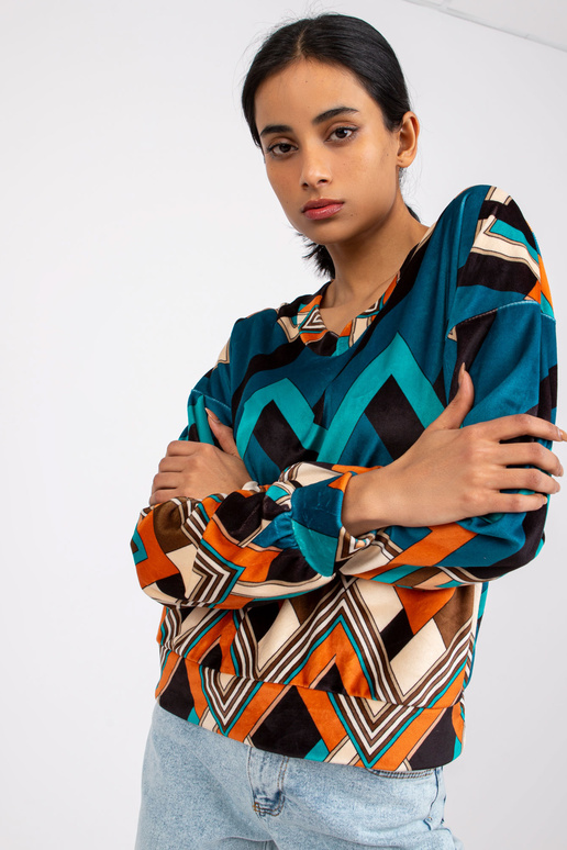 Jūras oranža velūra blūze ar Lea...