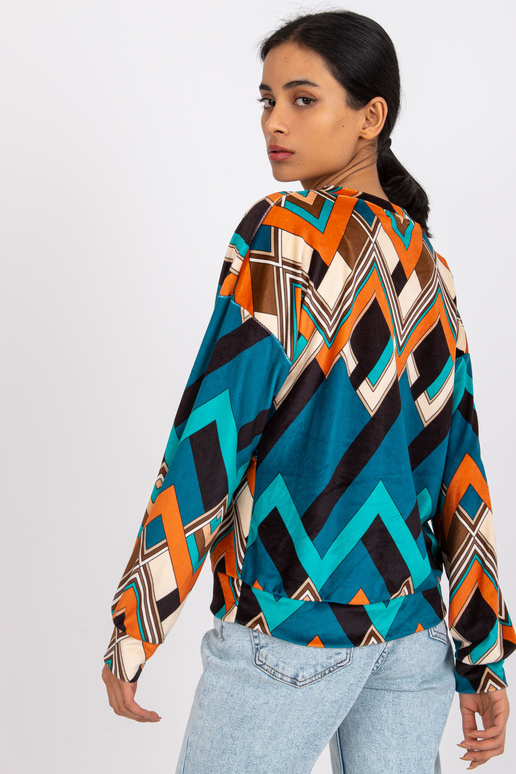 Jūras oranža velūra blūze ar Lea...