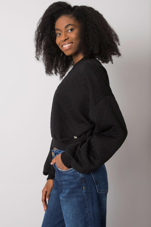 Melns Crystal stepēšanas džemperis