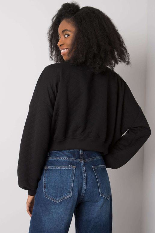 Melns Crystal stepēšanas džemperis