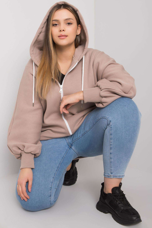 Tumši bēša liela izmēra kapuci Ella