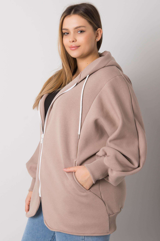 Tumši bēša liela izmēra kapuci Ella