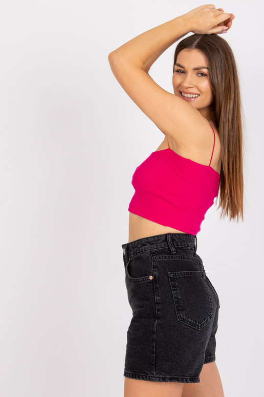 Fuksijas krāsas īss tops ar svītrām...