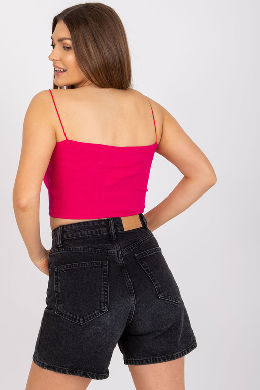 Fuksijas krāsas īss tops ar svītrām...