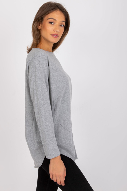 Pelēka melanža kokvilnas blūze Renata