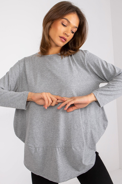 Pelēka melanža kokvilnas blūze Renata