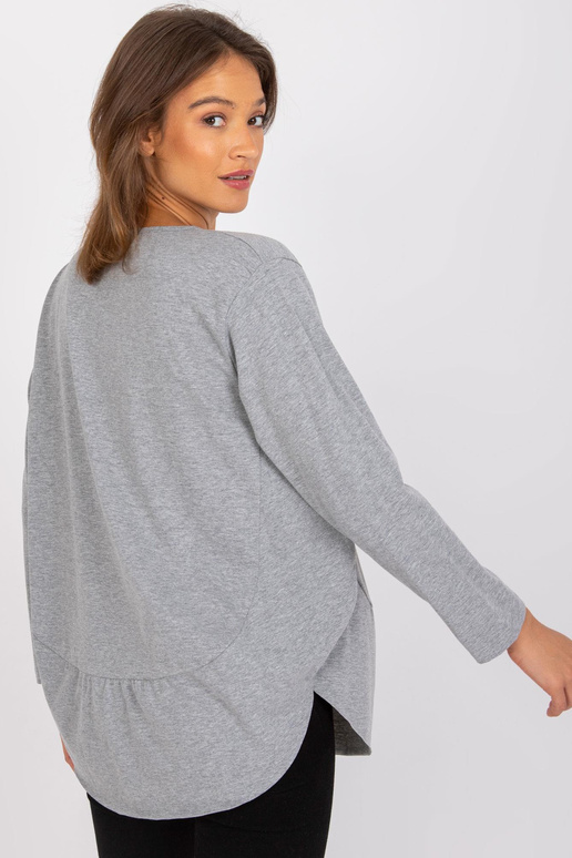 Pelēka melanža kokvilnas blūze Renata