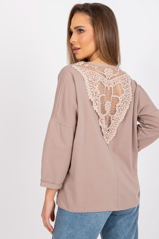 Tumši bēša kokvilnas blūze Sylvie RUE...