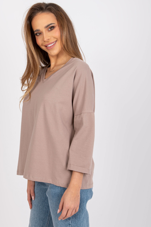 Tumši bēša kokvilnas blūze Sylvie RUE...