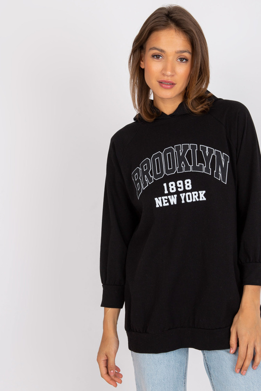 Roxane melns džemperis ar garu kapuci