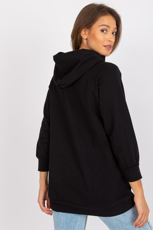 Roxane melns džemperis ar garu kapuci