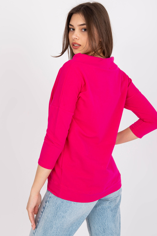Fuksijas krāsas kokvilnas blūze ar...