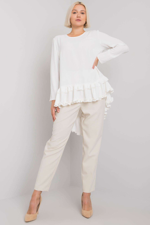 Balta blūze ar volānu Tracy RUE PARIS