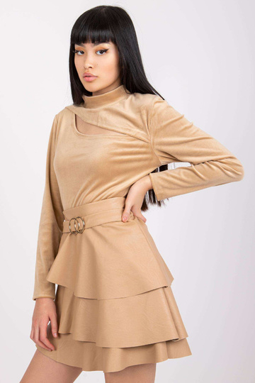 Tumši bēša velūra blūze ar...