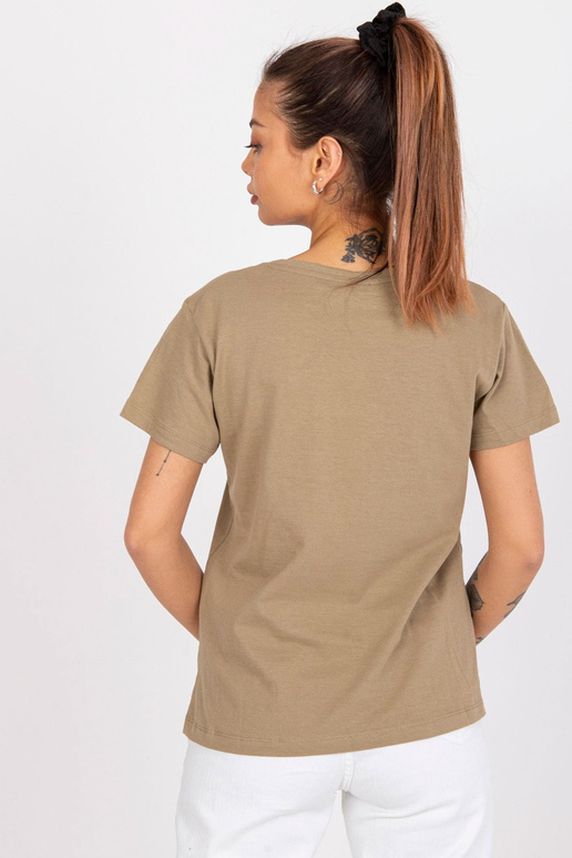 Tumši bēšs kokvilnas t-krekls...