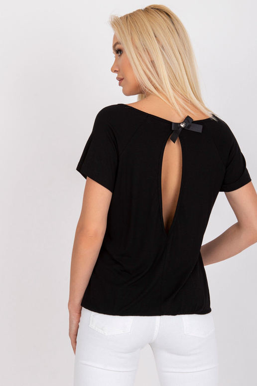 Lucienne melna blūze ar īsām piedurknēm